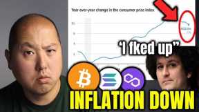 Bitcoin Up as CPI Shows Inflation Heading Down | SBF 'I Fked Up'