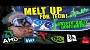 Bitcoin LIVE : STOCKS MELTING UP! BTC HIGHEST DAILY CLOSE IN MONTHS!