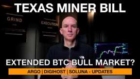 Texas Bitcoin Miner Bill! BTC Bull Run Extended? Argo, Digihost (+EPS),  Soluna Updates!