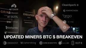 Updated Bitcoin Miners BTC Breakeven Price! Terawulf Insider Buys More! BTC Vs Miners This Week!