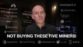 Not Buying These 5 Bitcoin Miners! Bitcoin Miners Vs Bitcoin This Past Week!