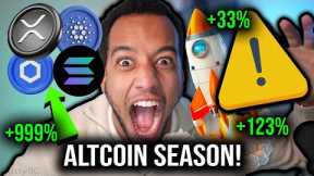 EMERGENCY CRYPTO VIDEO RIGHT NOW!!!!!! ALTCOIN SEASON!!!!!!!!!!