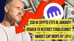 BTC Crash, Crypto-ETF Records, Kraken restricts Stablecoin Trading, Whales & MicroStrategy
